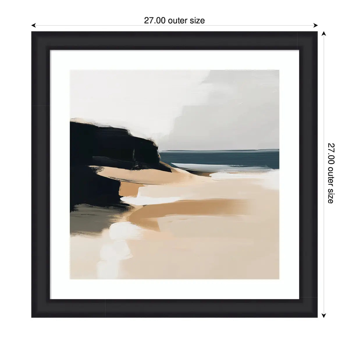 Framed Art Coastal Sand Modern Abstract Landscape - kateandlaurel