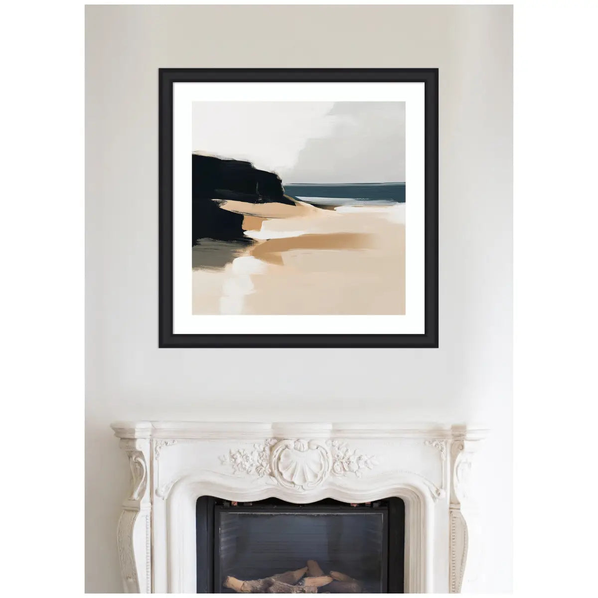 Framed Art Coastal Sand Modern Abstract Landscape - kateandlaurel
