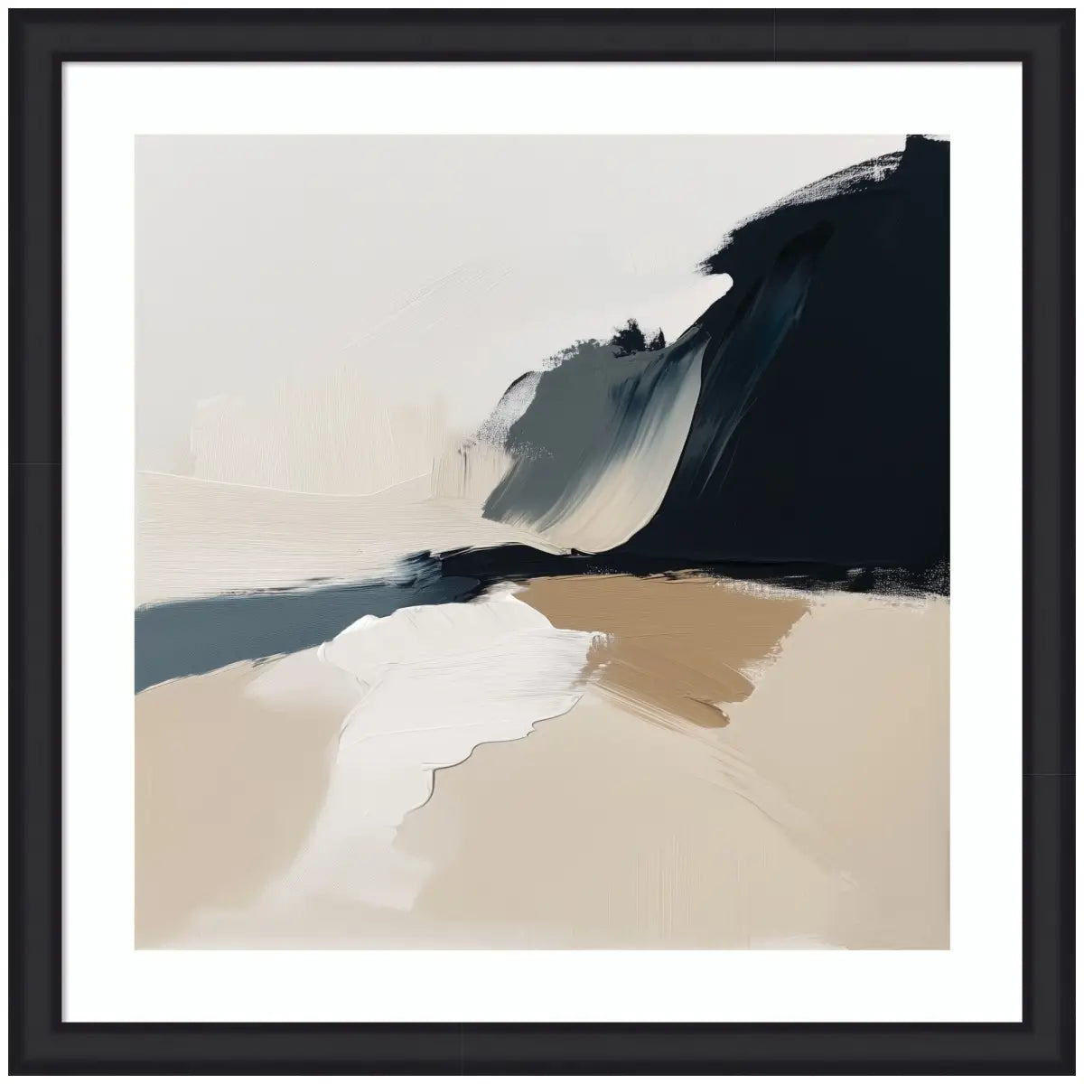 Framed Art Coastal Sand Modern Abstract Landscape II - 35x35 - kateandlaurel