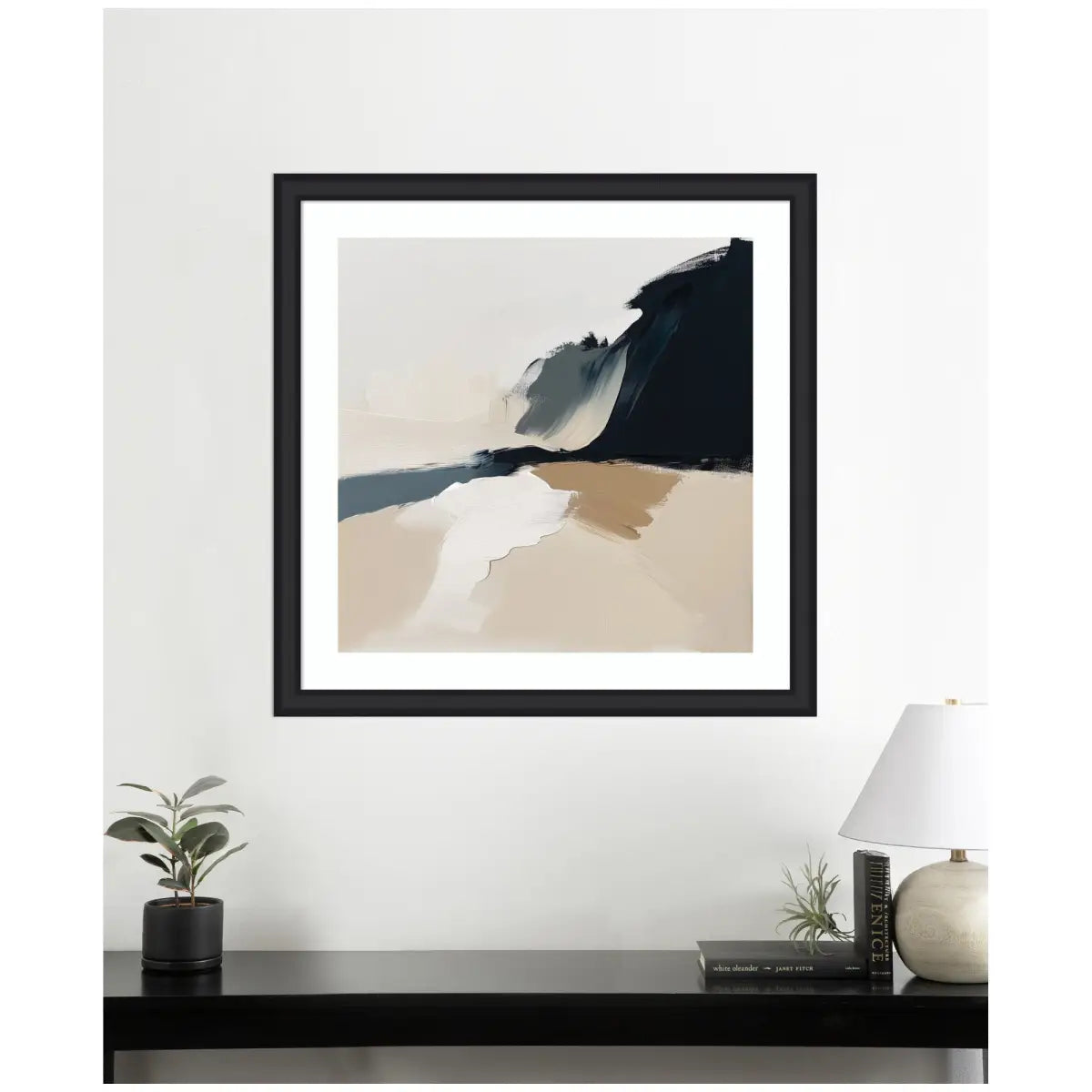 Framed Art Coastal Sand Modern Abstract Landscape II - kateandlaurel