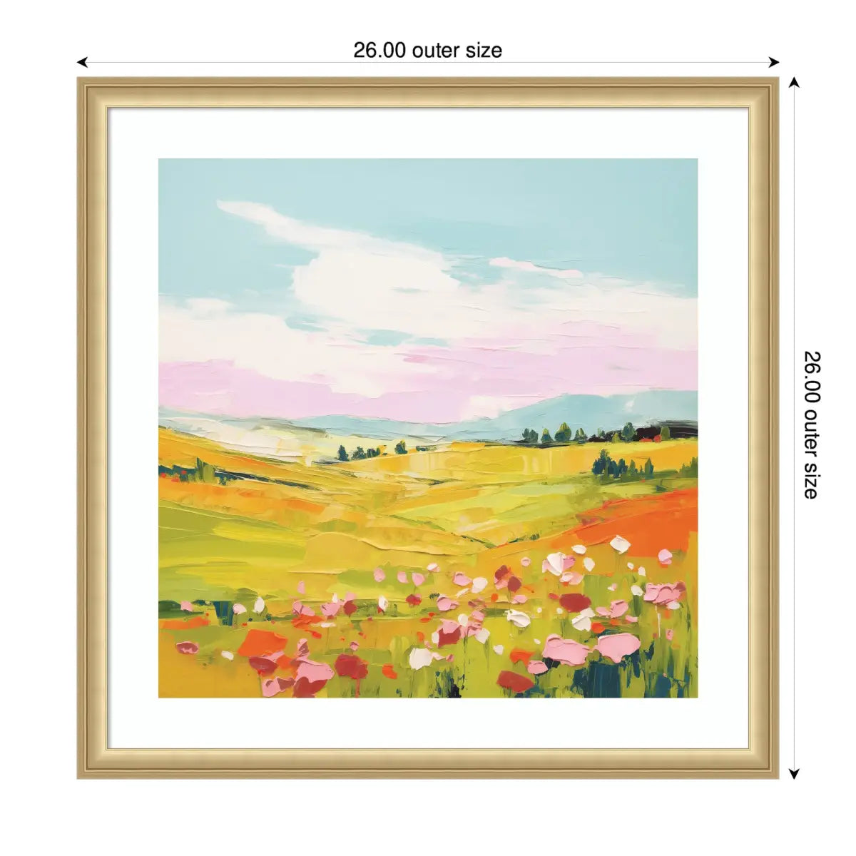 Framed Art Colorful Meadow Landscape - kateandlaurel