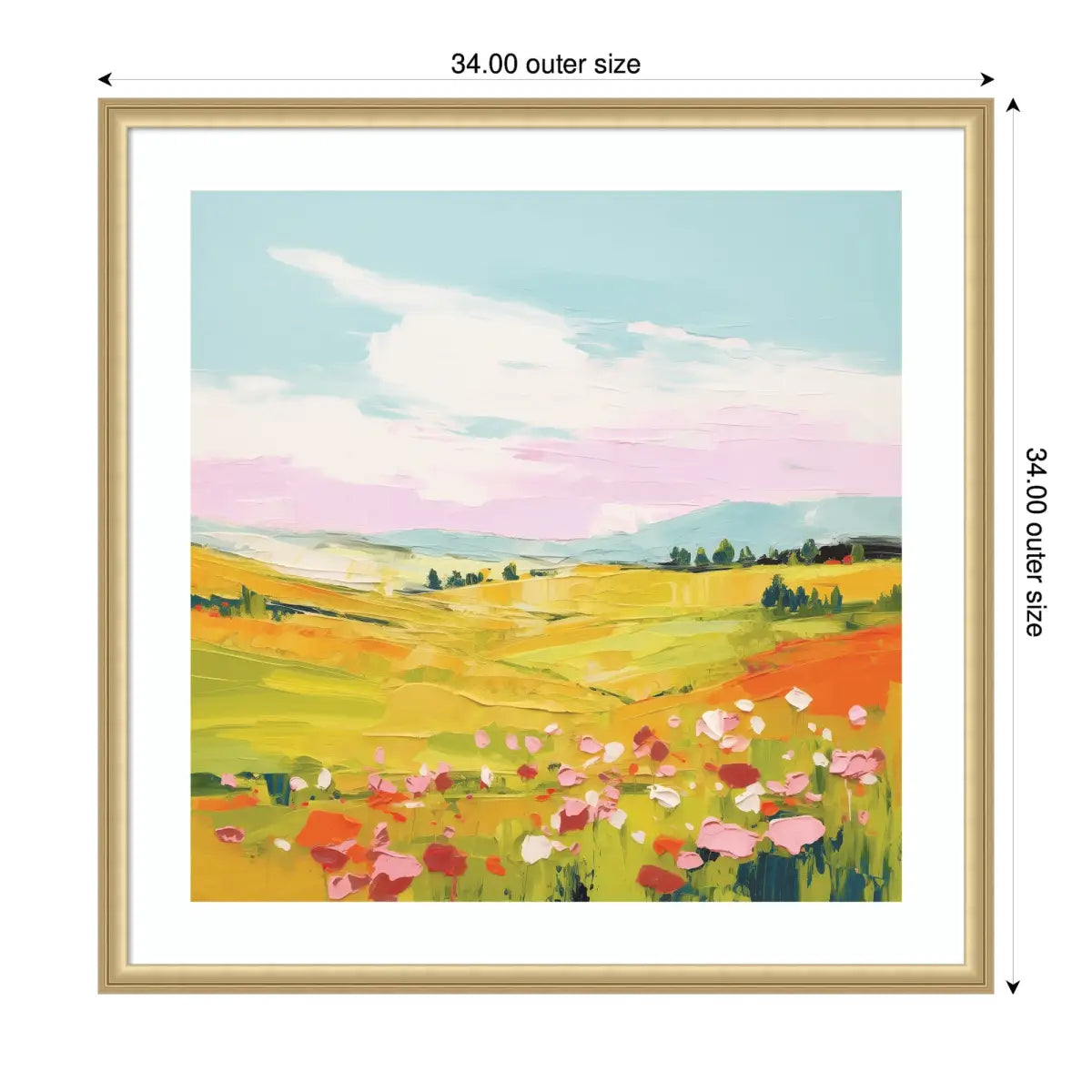 Framed Art Colorful Meadow Landscape - kateandlaurel