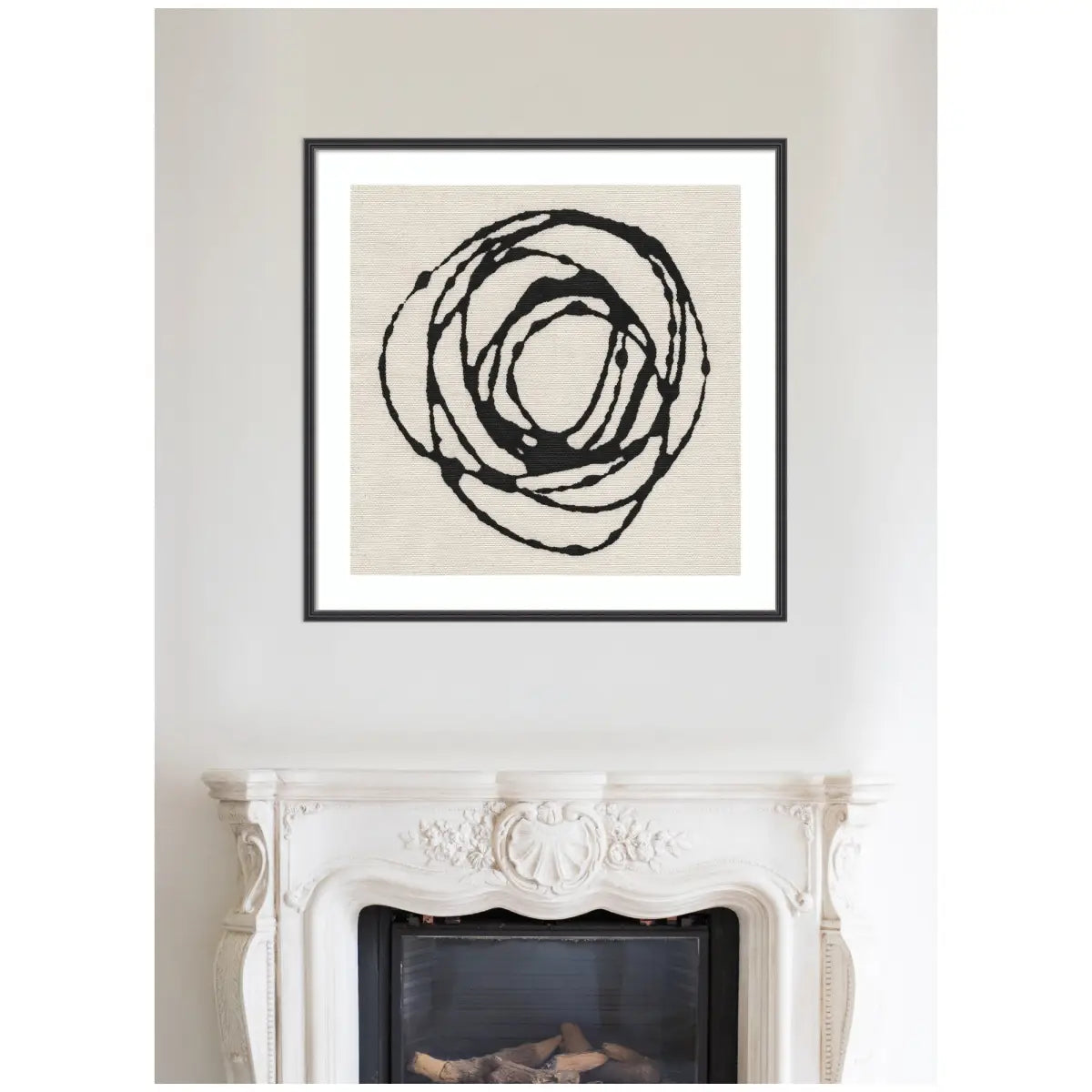 Framed Art Flowing Circle Abstract - kateandlaurel