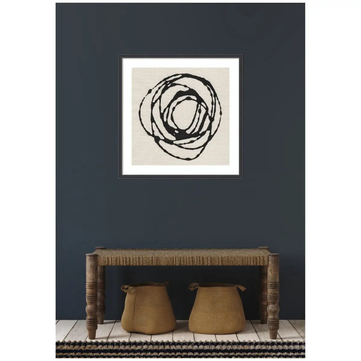 Framed Art Flowing Circle Abstract - kateandlaurel