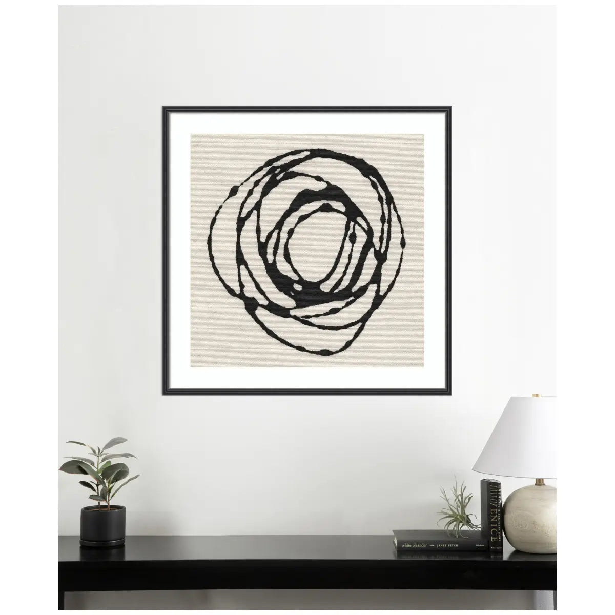 Framed Art Flowing Circle Abstract - kateandlaurel