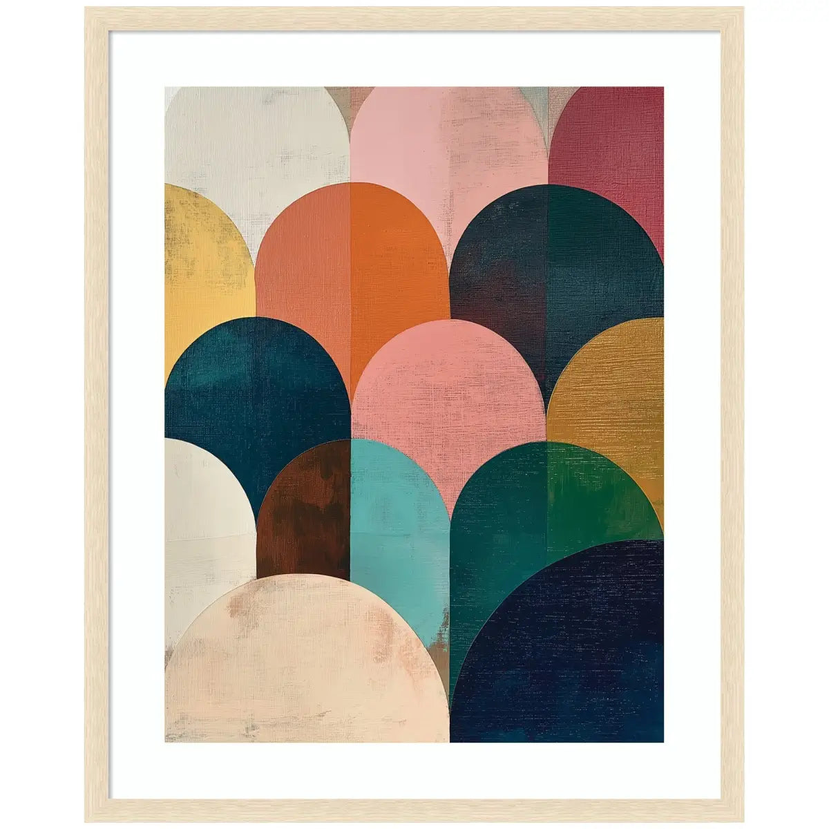 Framed Art Minimalist Geometric Abstract Jewel Tone - 34x42 - kateandlaurel
