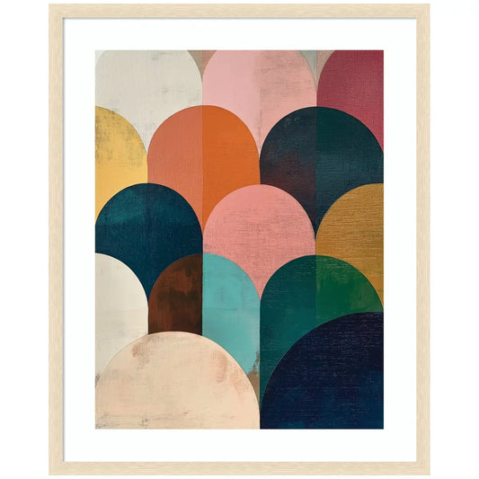 Framed Art Minimalist Geometric Abstract Jewel Tone - 34x42 - kateandlaurel