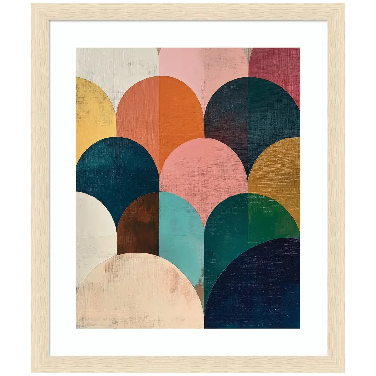Framed Art Minimalist Geometric Abstract Jewel Tone - 22x26 - kateandlaurel
