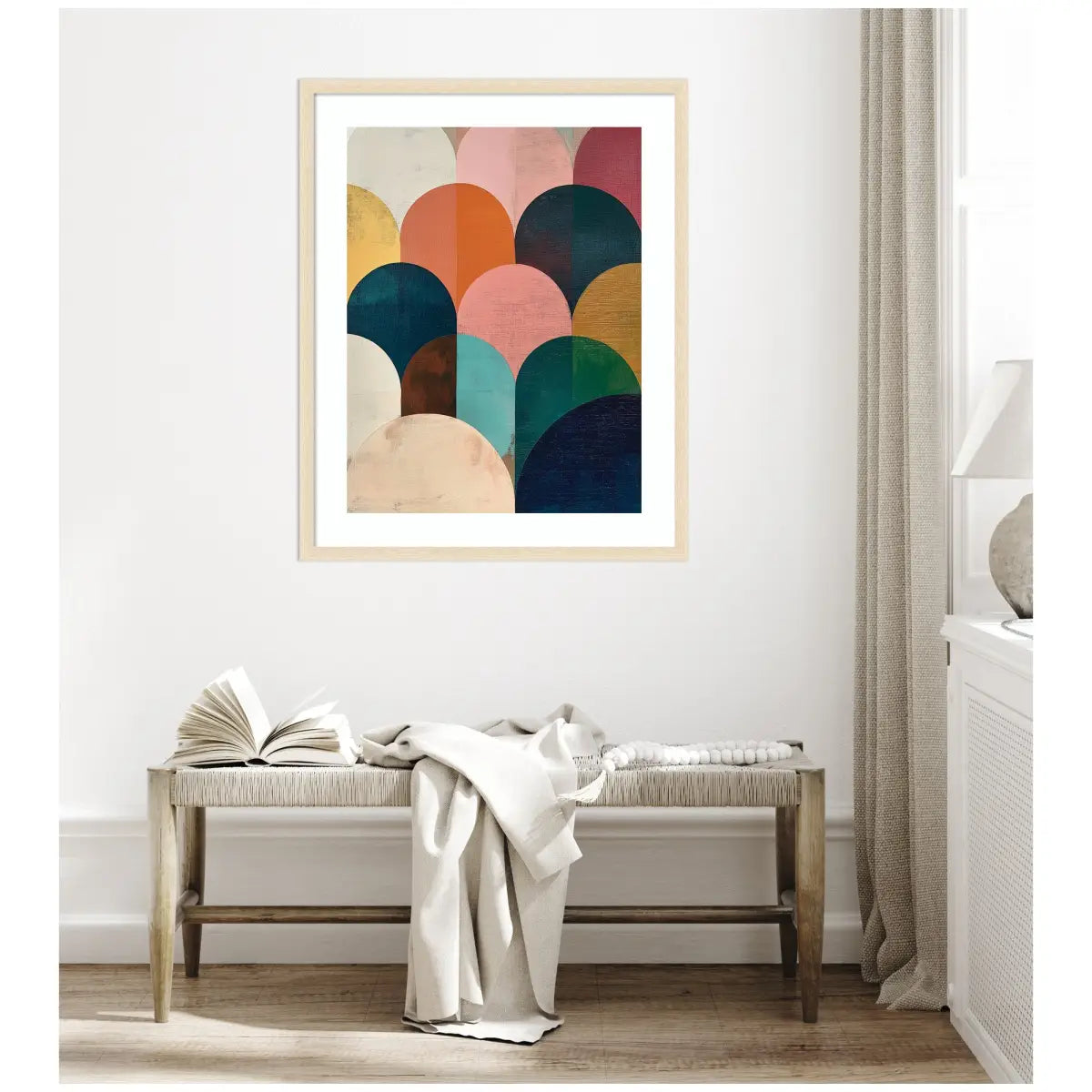 Framed Art Minimalist Geometric Abstract Jewel Tone - kateandlaurel
