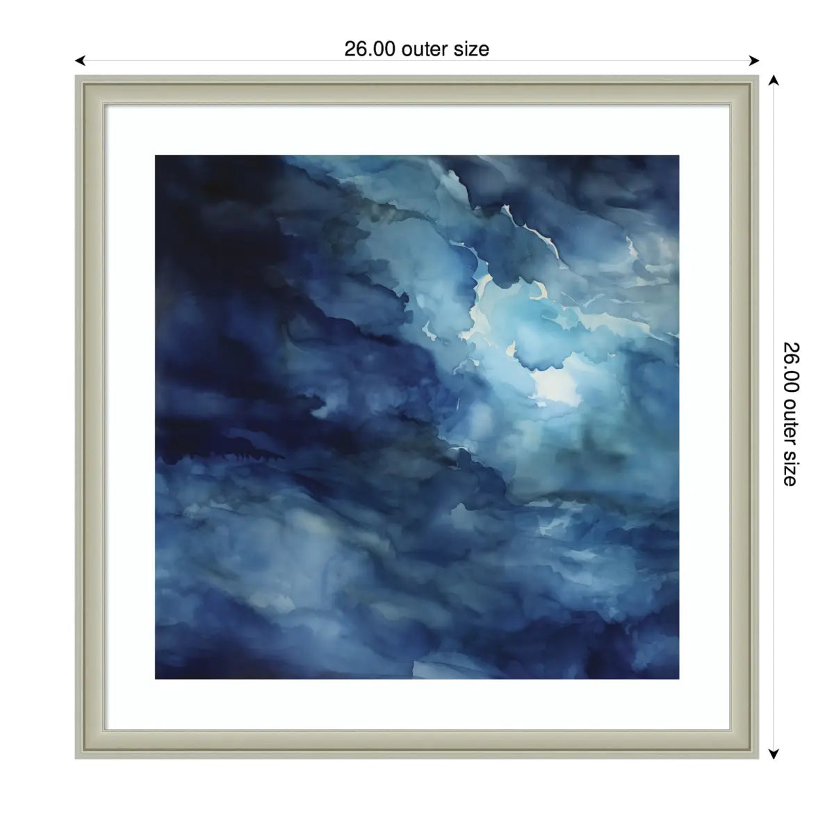 Framed Art Rich Blue Watery Abstract - kateandlaurel