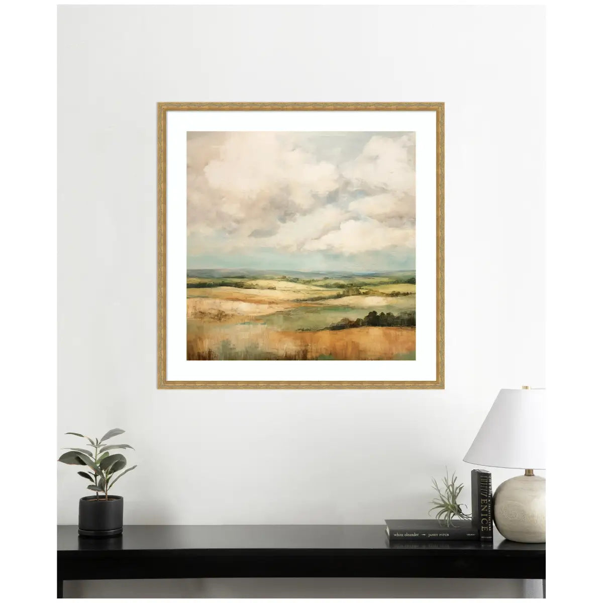 Framed Art Rolling Hills Abstract Landscape - kateandlaurel
