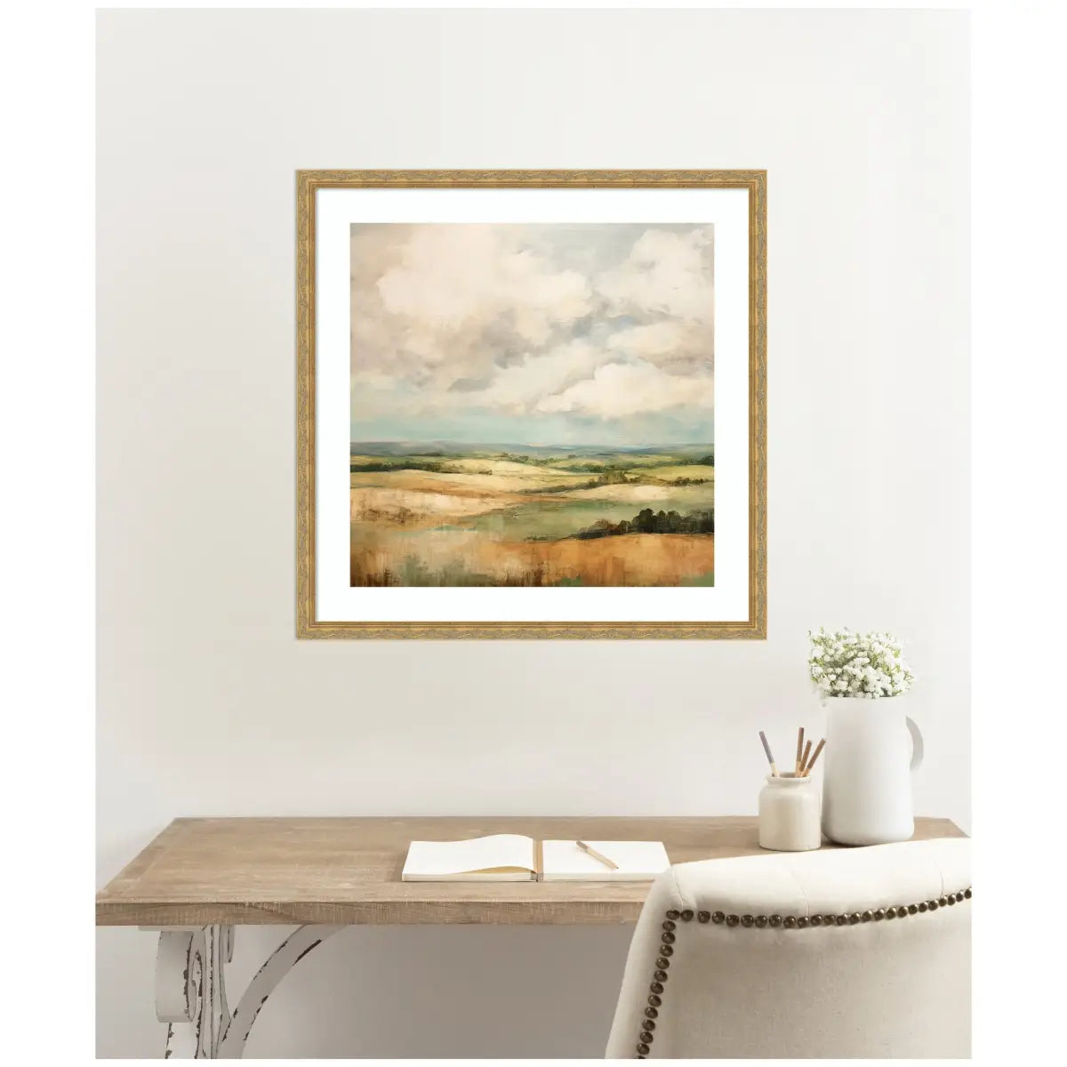 Framed Art Rolling Hills Abstract Landscape - kateandlaurel