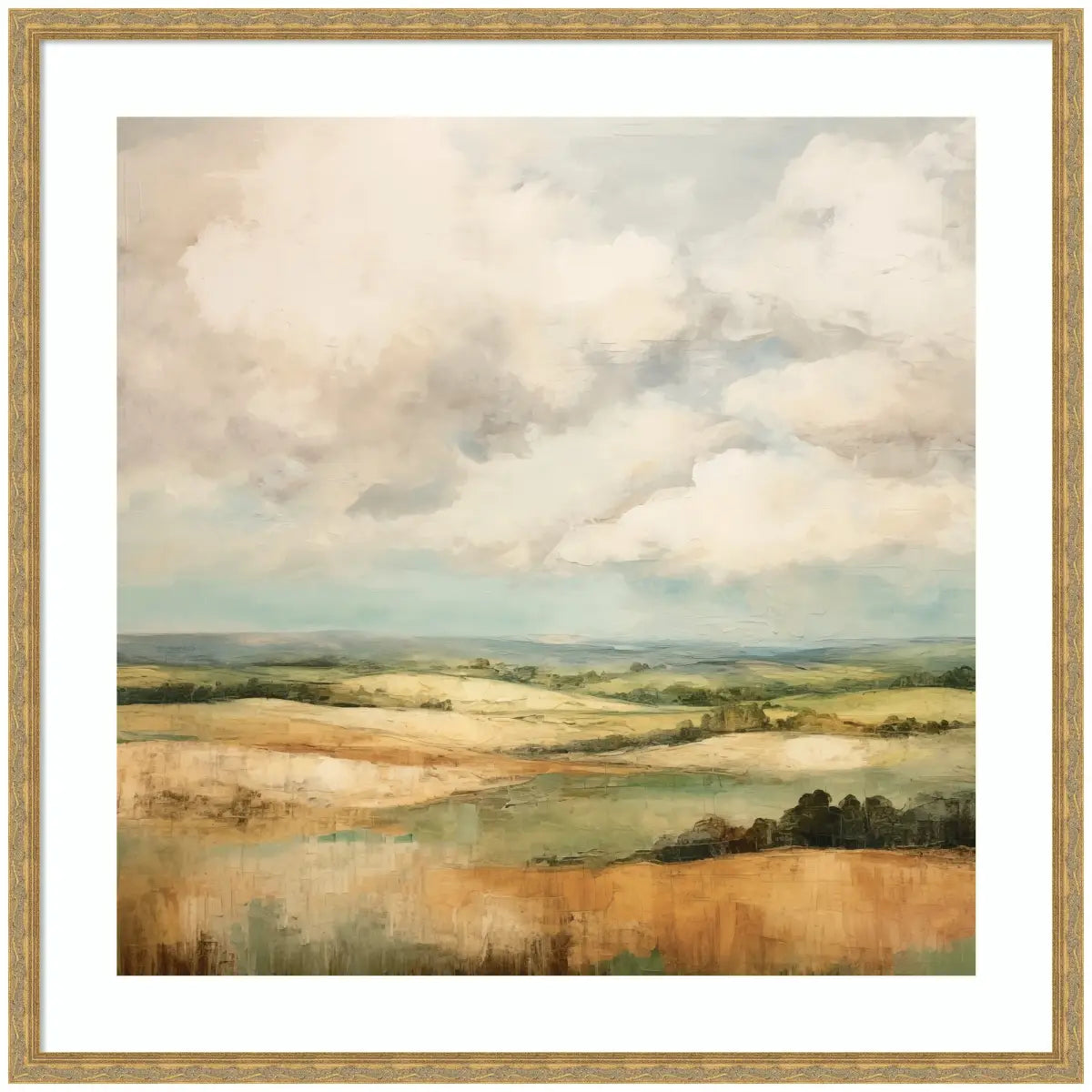 Framed Art Rolling Hills Abstract Landscape - 34x34 - kateandlaurel