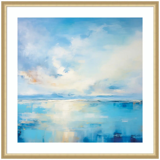 Serene Coastal Waters Tranquil Landscape - Framed Art - 34x34 - kateandlaurel