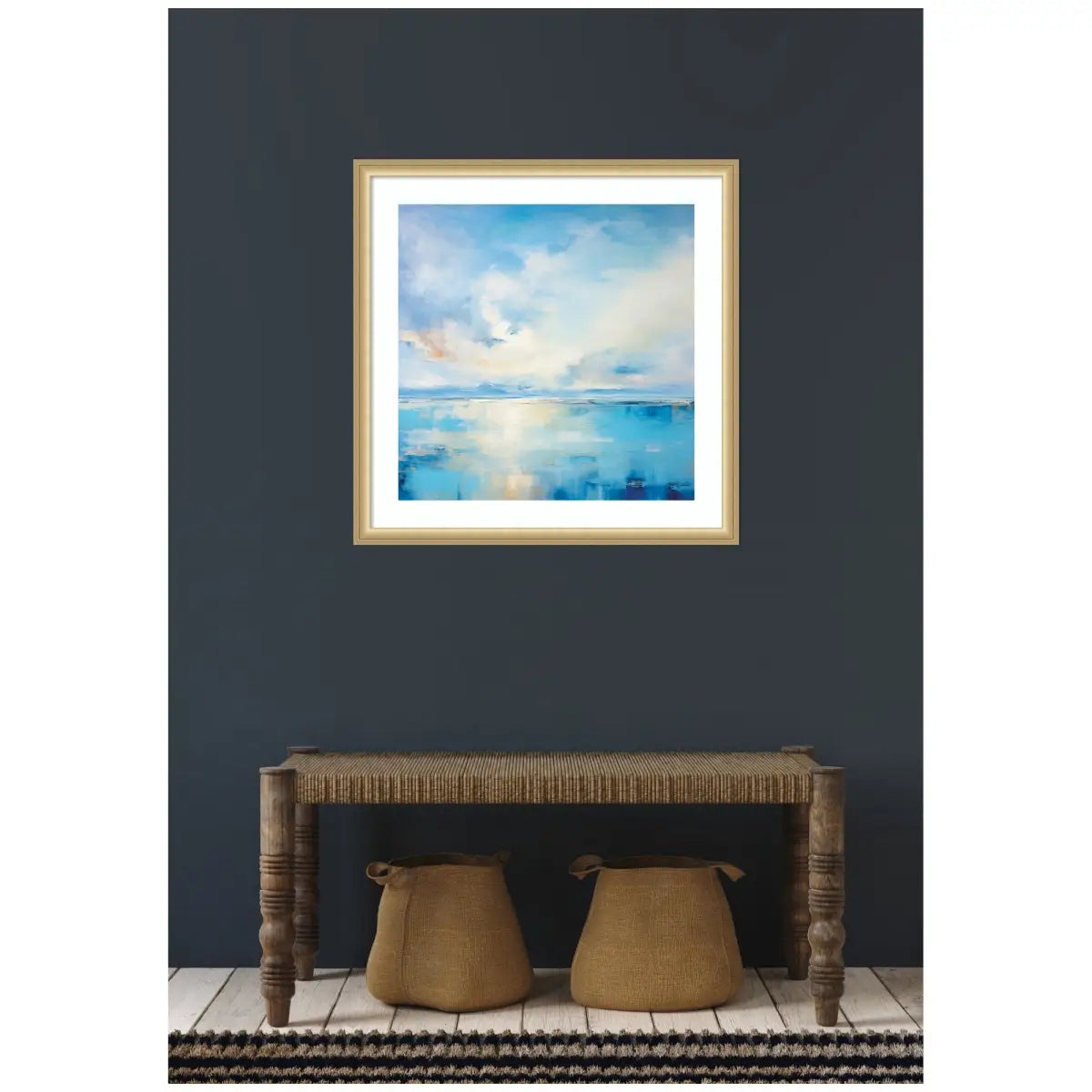 Serene Coastal Waters Tranquil Landscape - Framed Art - kateandlaurel