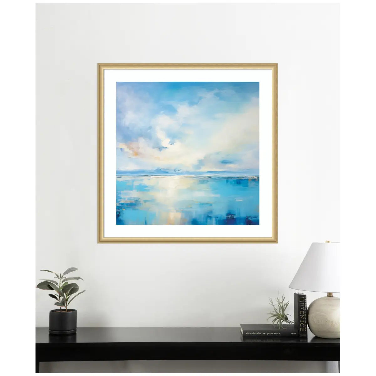Serene Coastal Waters Tranquil Landscape - Framed Art - kateandlaurel