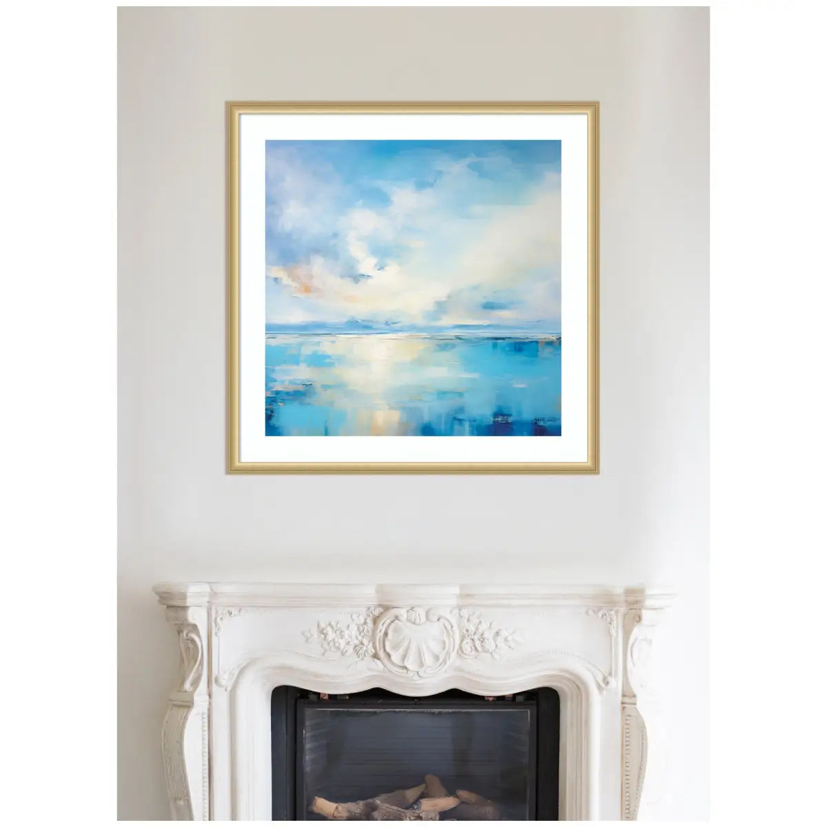 Serene Coastal Waters Tranquil Landscape - Framed Art - kateandlaurel