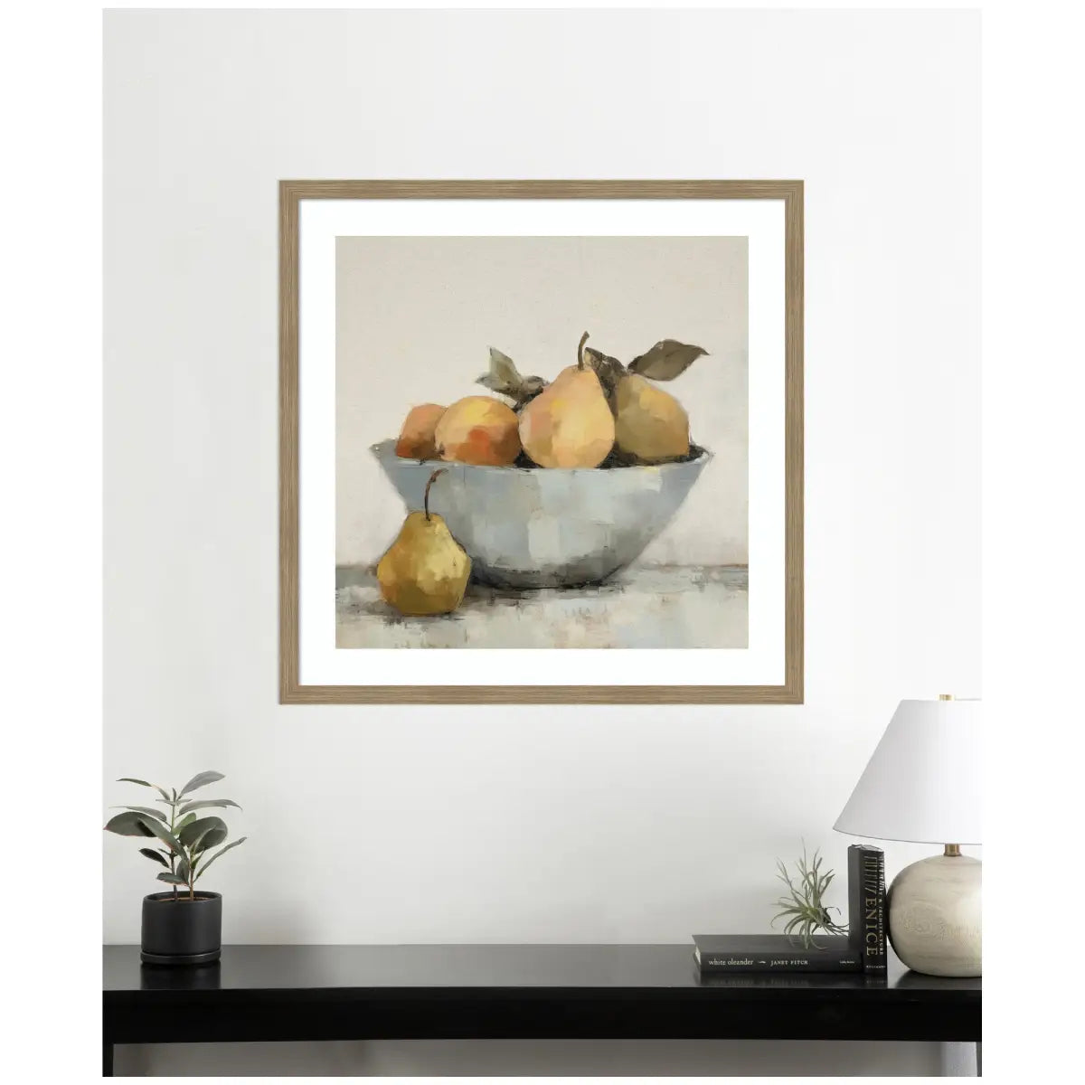 Framed Art Still Life Fruit In A Bowl Vintage Style - kateandlaurel