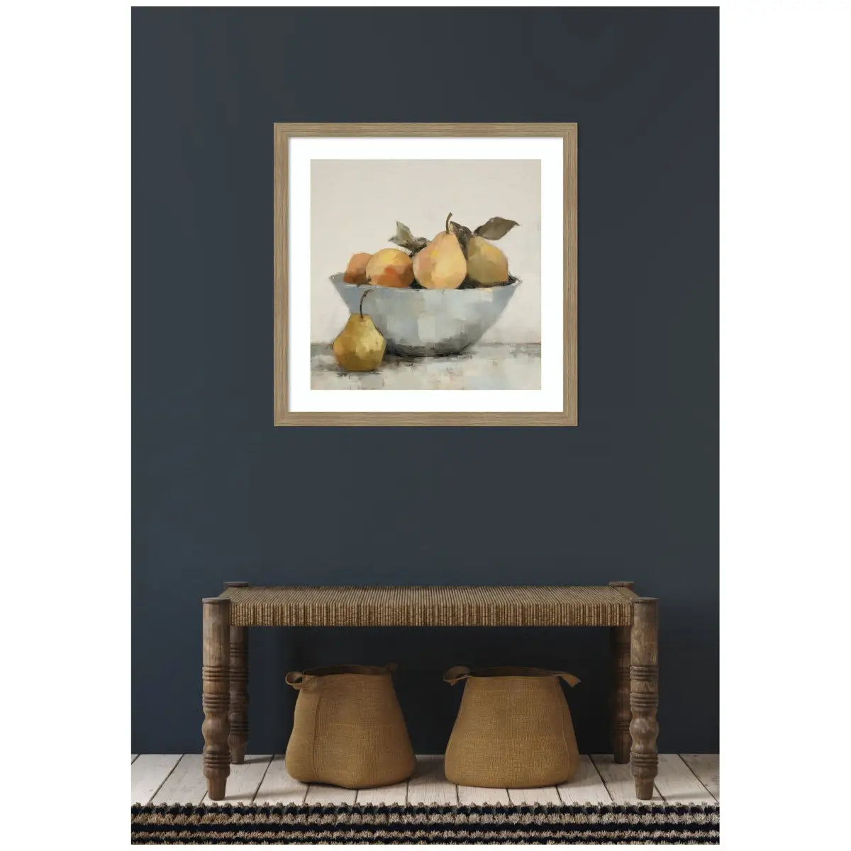 Framed Art Still Life Fruit In A Bowl Vintage Style - kateandlaurel