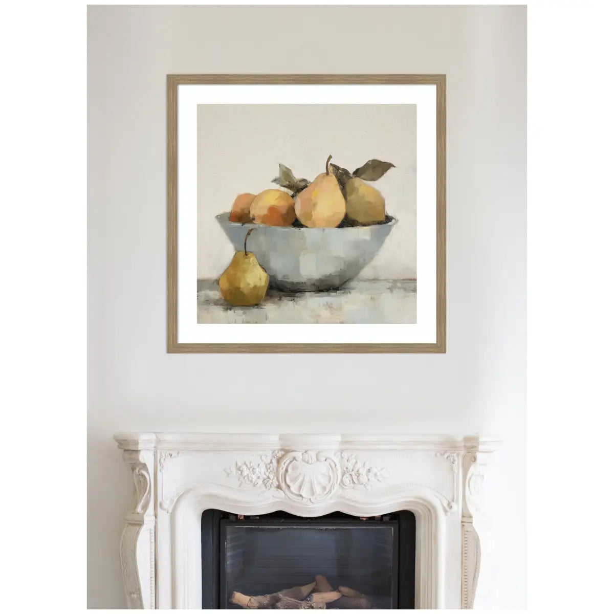 Framed Art Still Life Fruit In A Bowl Vintage Style - kateandlaurel