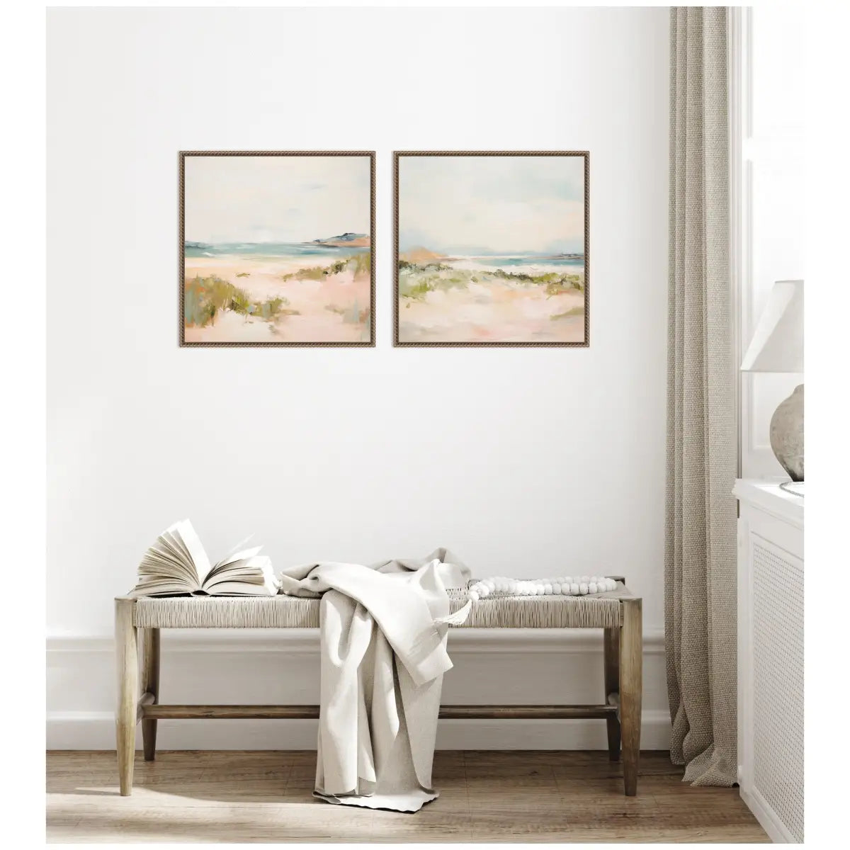 Framed Canvas Wall Art Set - Tranquil Landscape Square 2 Piece - kateandlaurel