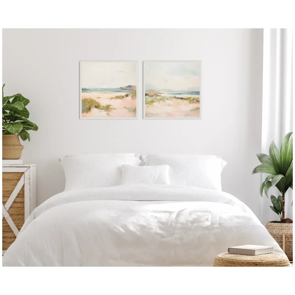 Framed Canvas Wall Art Set - Tranquil Landscape Square 2 Piece - kateandlaurel