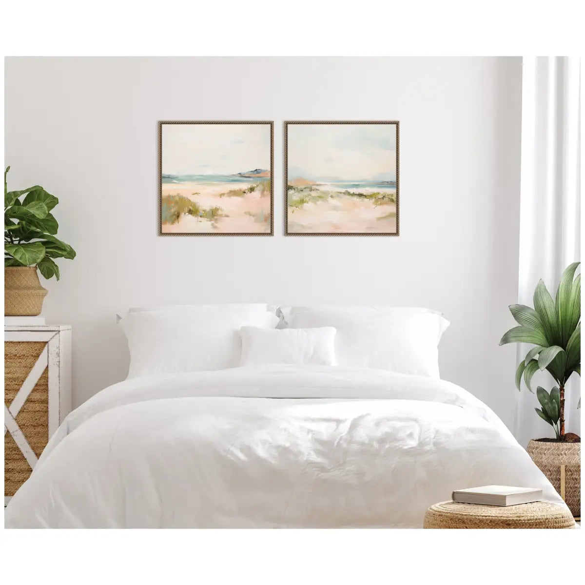 Framed Canvas Wall Art Set - Tranquil Landscape Square 2 Piece - kateandlaurel