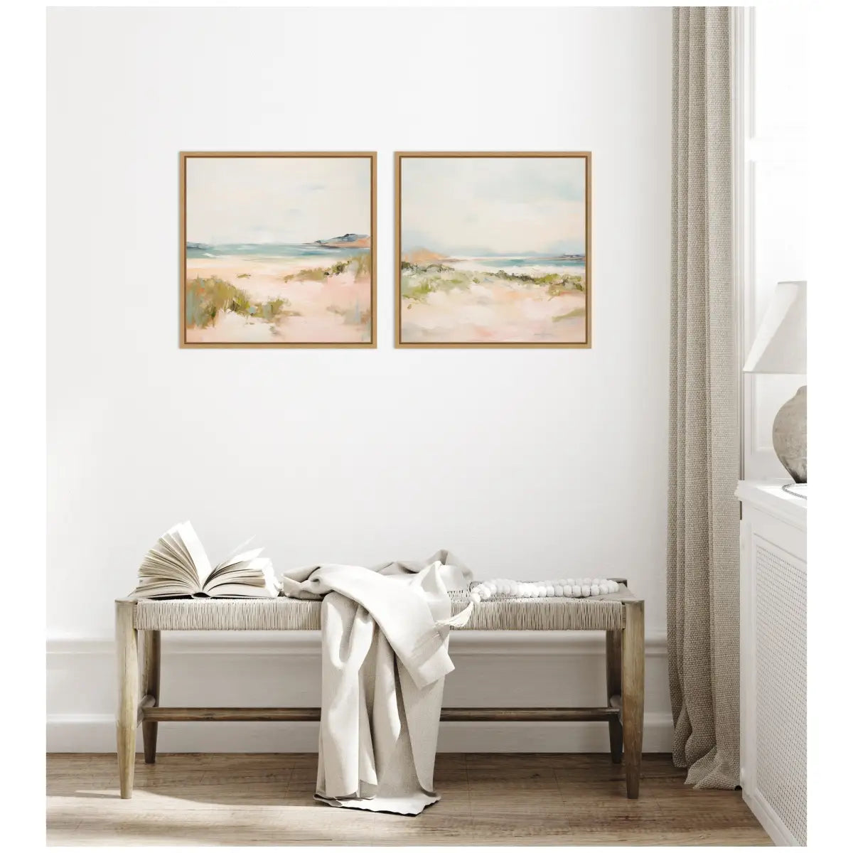 Framed Canvas Wall Art Set - Tranquil Landscape Square 2 Piece - kateandlaurel