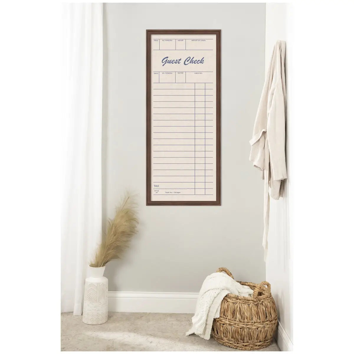 Framed Fabric Pinboard - Linen Guest Check - Wall Organization - kateandlaurel