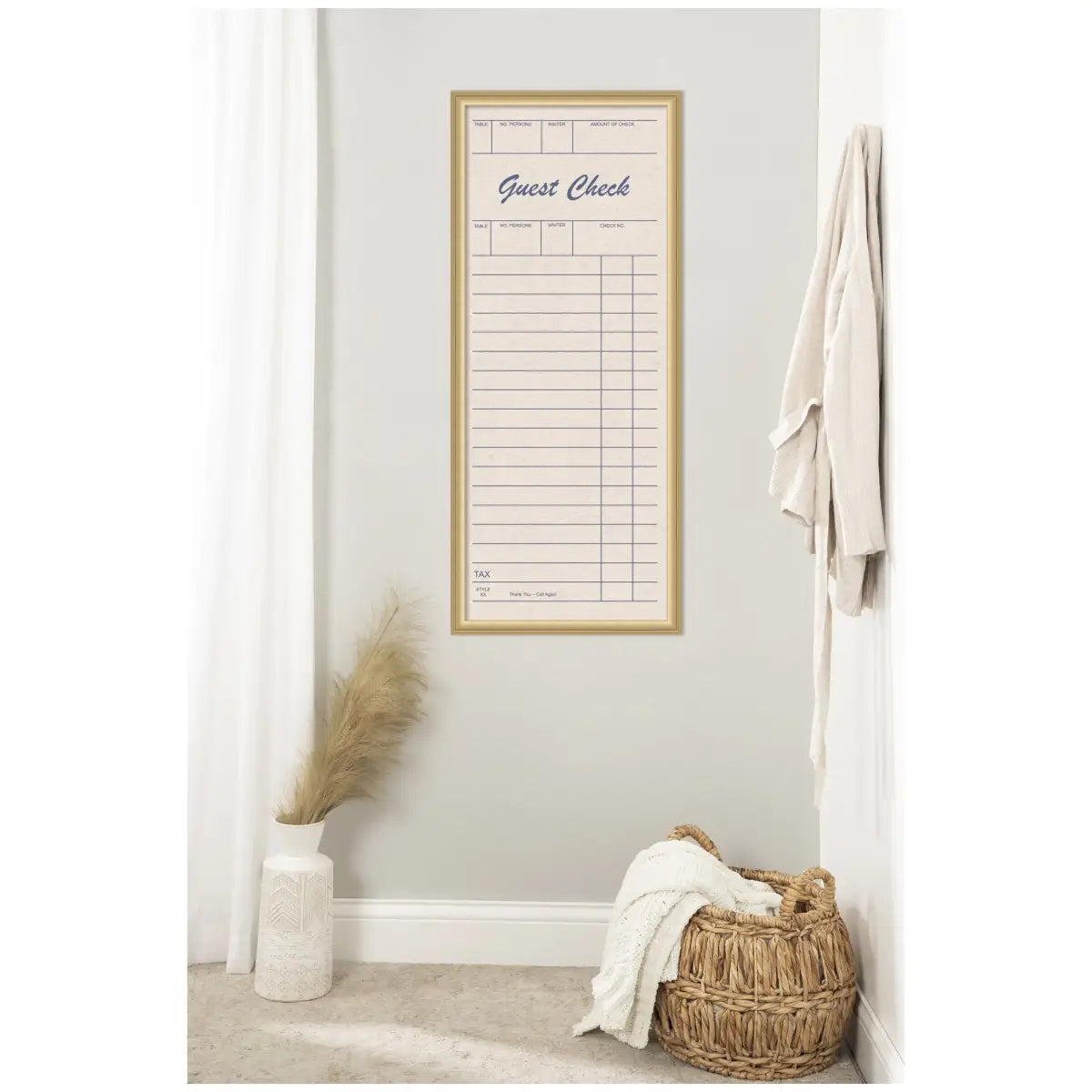 Framed Fabric Pinboard - Linen Guest Check - Wall Organization - kateandlaurel