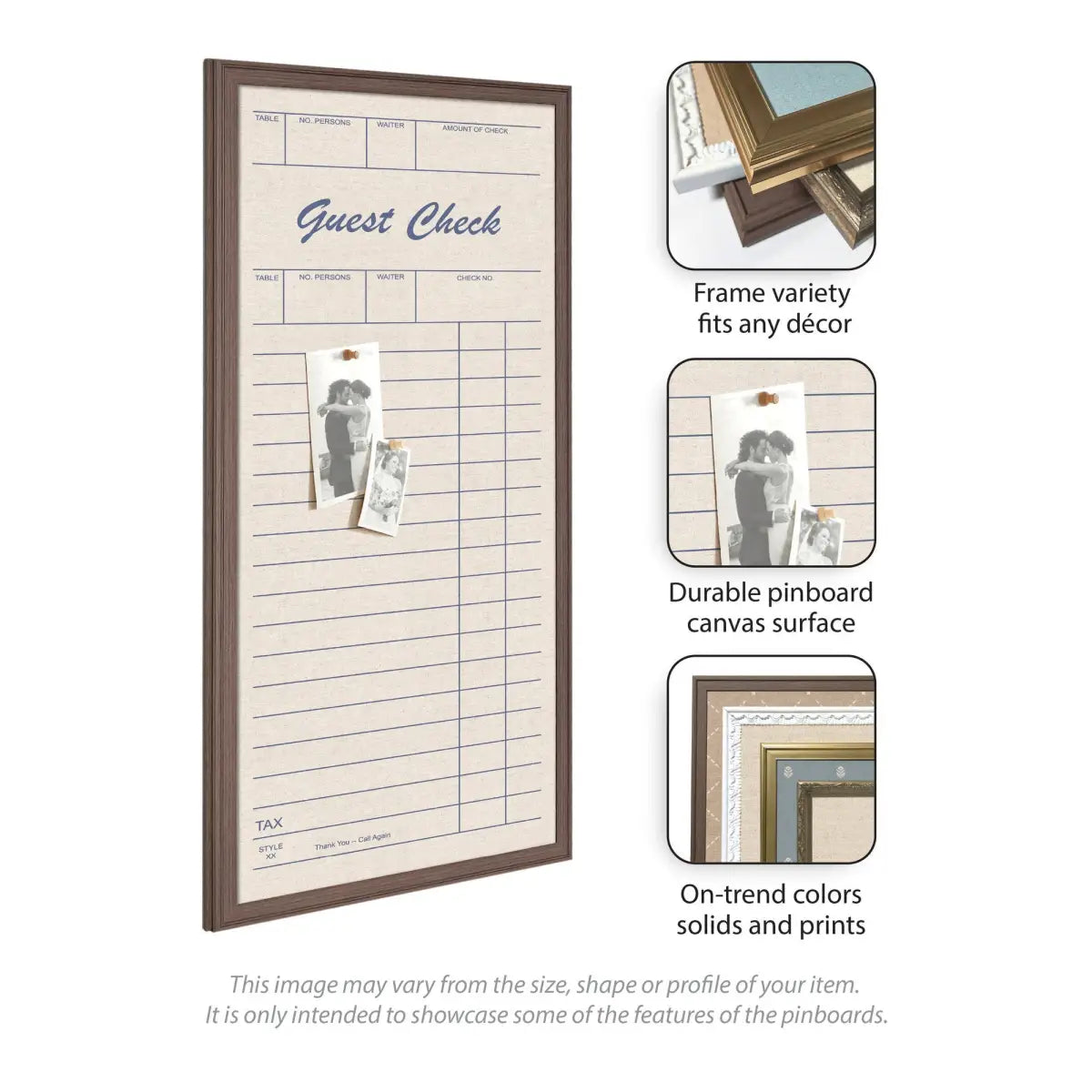 Framed Fabric Pinboard - Linen Guest Check - Wall Organization - kateandlaurel