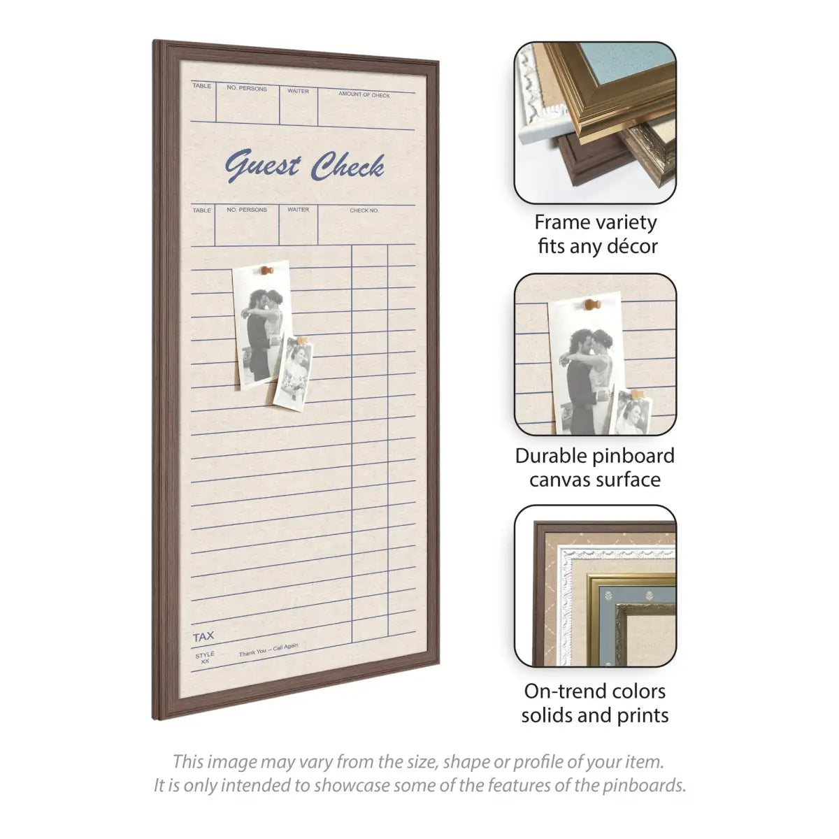 Framed Fabric Pinboard - Linen Guest Check - Wall Organization - kateandlaurel