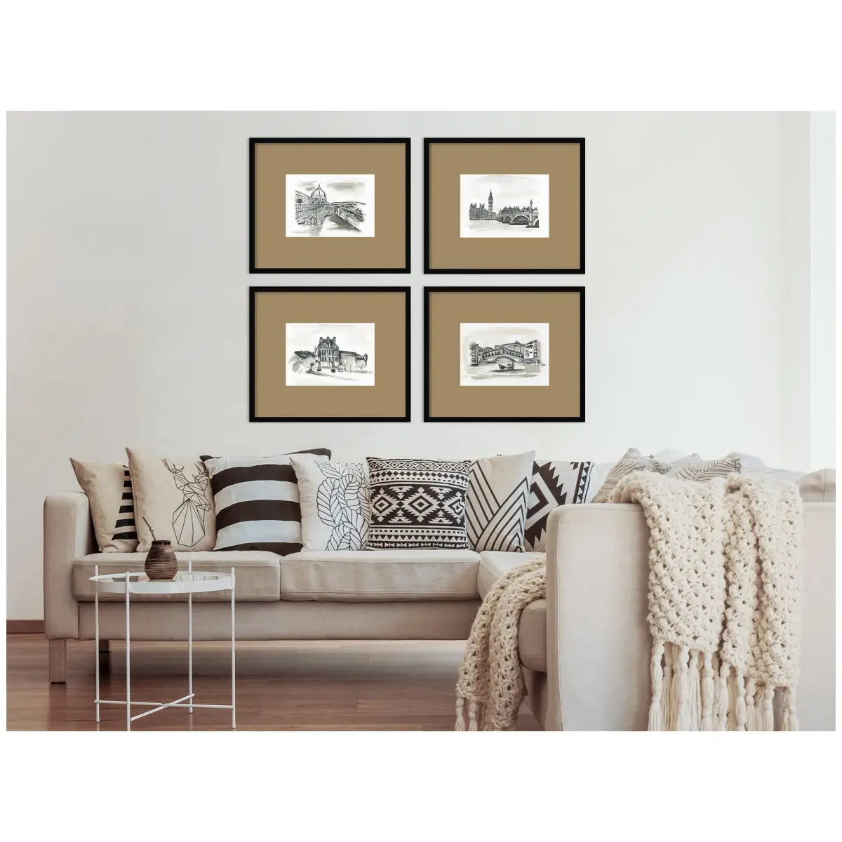 Framed Wall Art Print Set - Vintage Europe - Set of 4 - kateandlaurel
