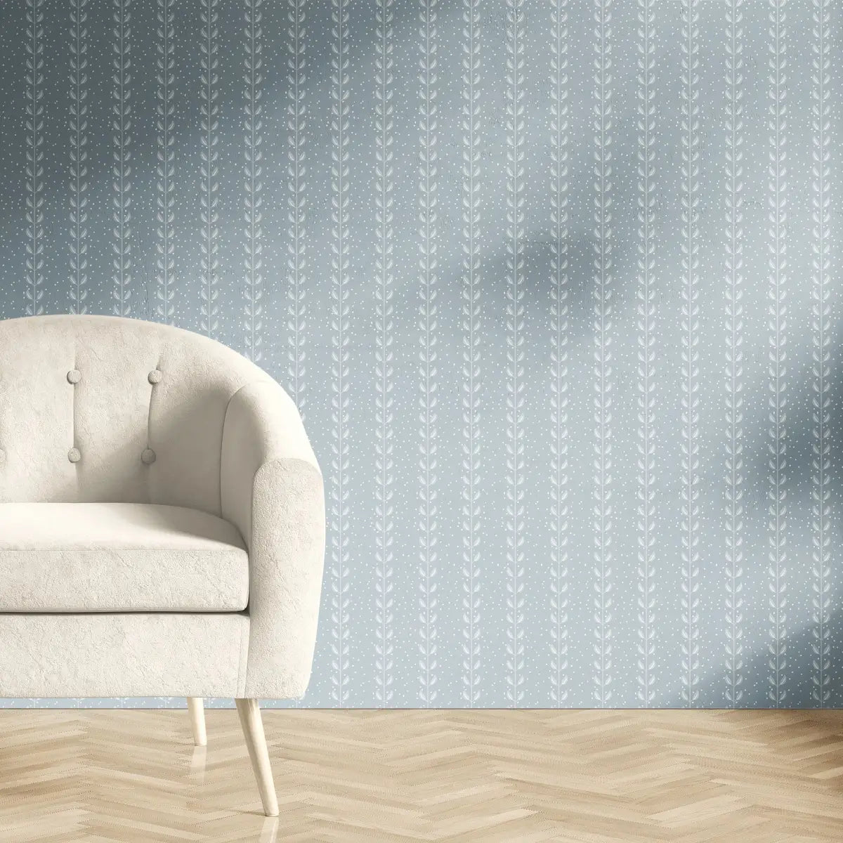Francesca Wallpaper - Leafy Dot Stripe - by House of Haricot - Loomwell Home Goods