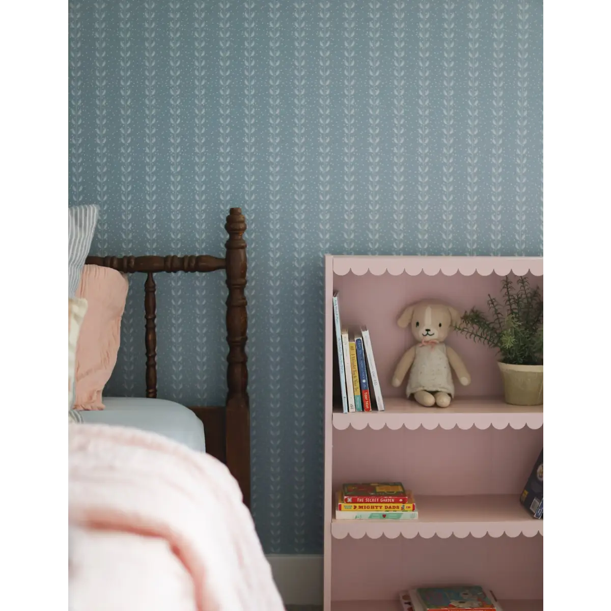 Francesca Wallpaper - Leafy Dot Stripe - by House of Haricot - Loomwell Home Goods