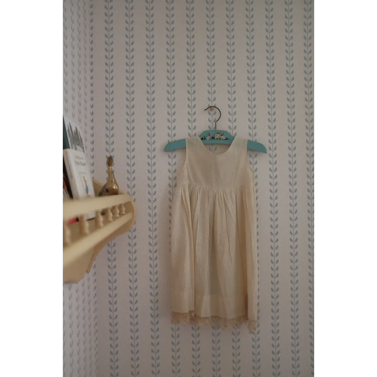 Francesca Wallpaper - Leafy Dot Stripe - by House of Haricot - Loomwell Home Goods