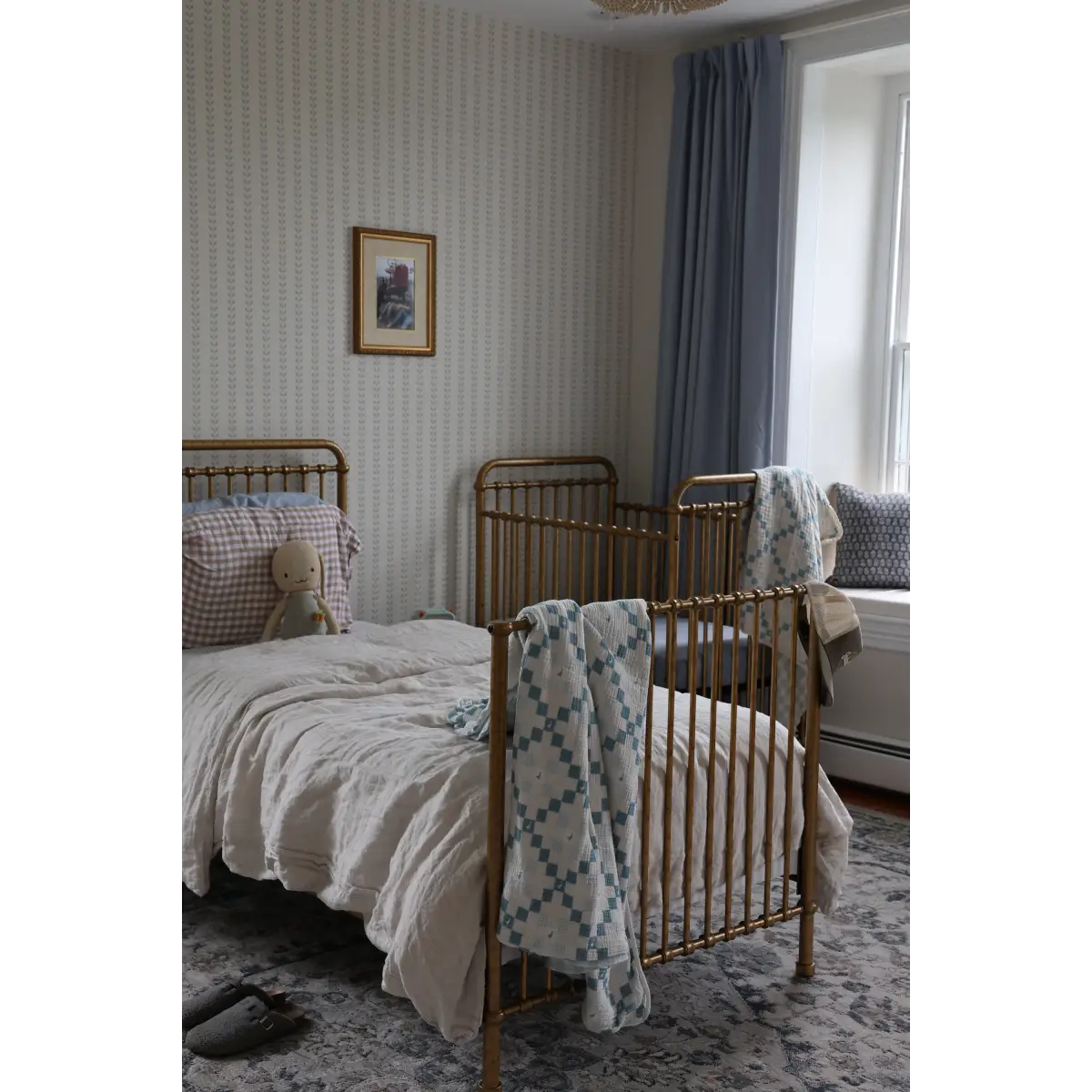 Francesca Wallpaper - Leafy Dot Stripe - by House of Haricot - Loomwell Home Goods