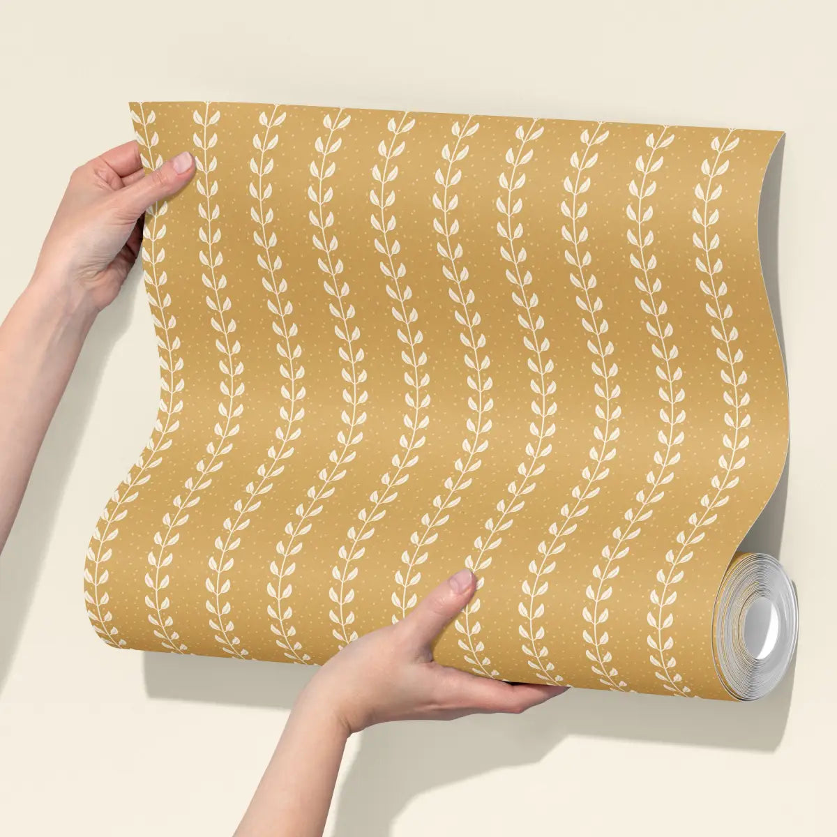 Francesca Wallpaper - Leafy Dot Stripe - by House of Haricot - Loomwell Home Goods