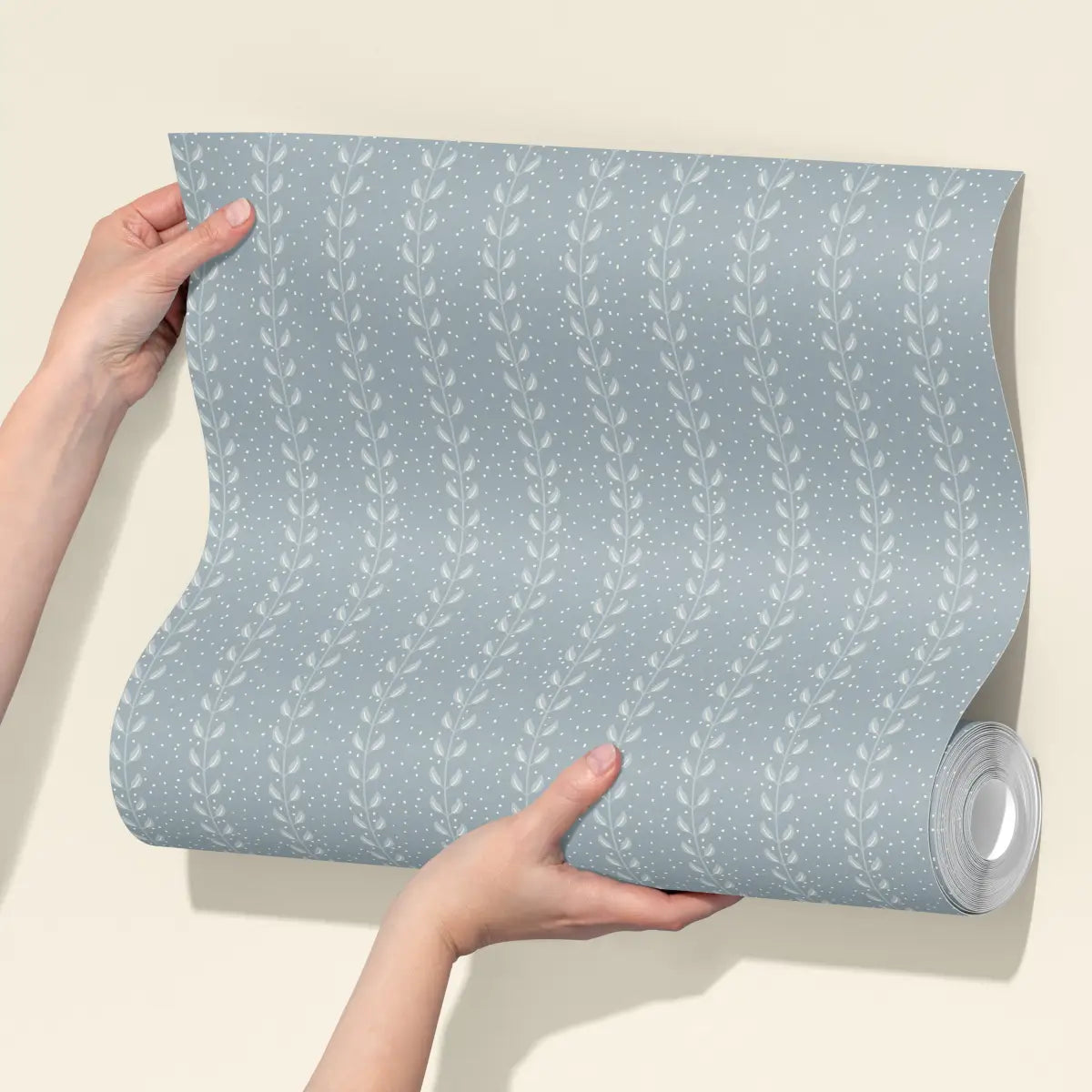 Francesca Wallpaper - Leafy Dot Stripe - by House of Haricot - Loomwell Home Goods