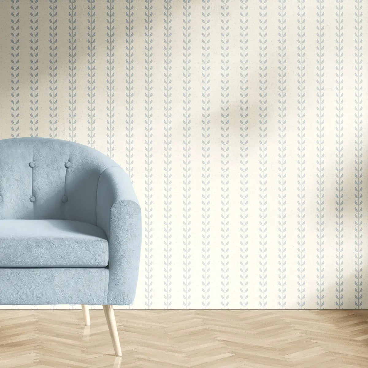 Francesca Wallpaper - Leafy Dot Stripe - by House of Haricot - Loomwell Home Goods
