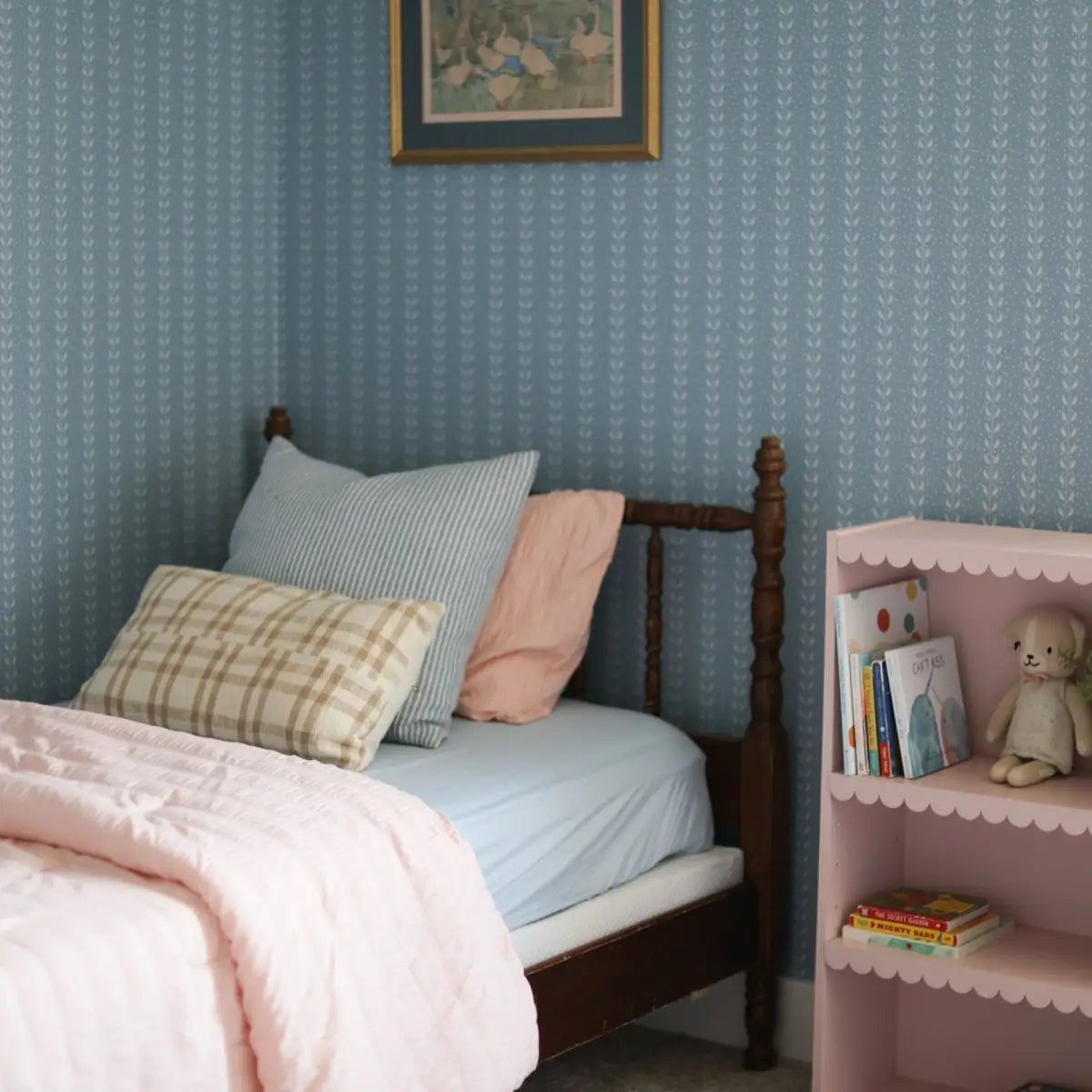 Francesca Wallpaper - Leafy Dot Stripe - by House of Haricot - Loomwell Home Goods