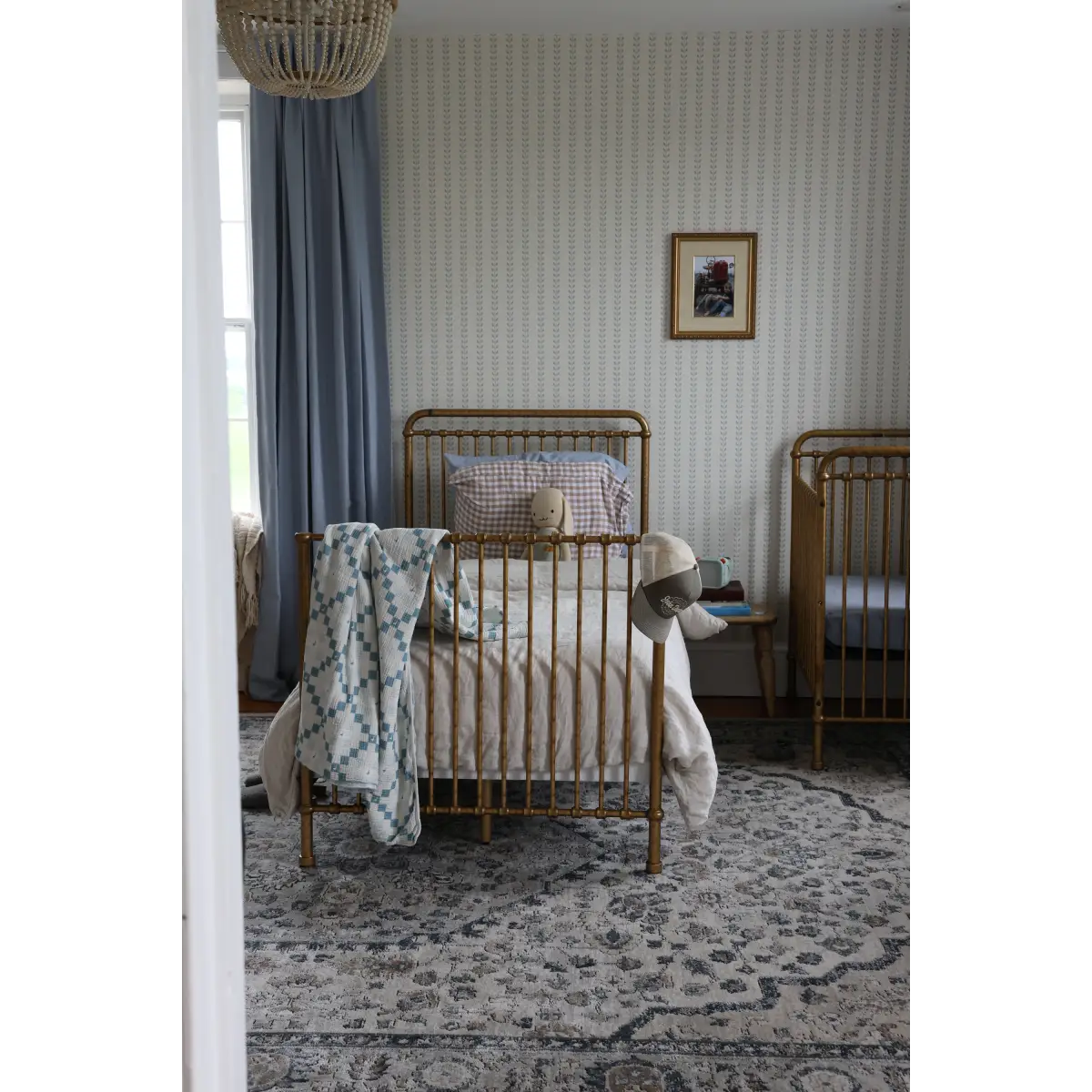 Francesca Wallpaper - Leafy Dot Stripe - by House of Haricot - Loomwell Home Goods