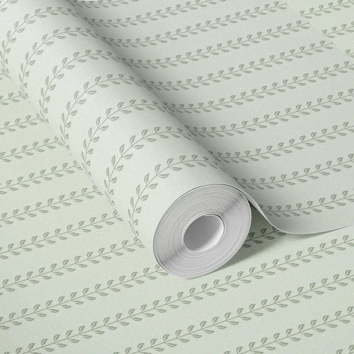 Francesca Wallpaper - Leafy Dot Stripe - by House of Haricot - Loomwell Home Goods