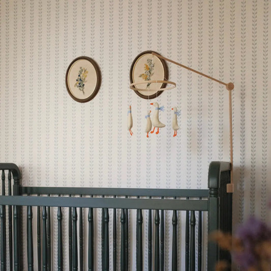 Francesca Wallpaper - Leafy Dot Stripe - by House of Haricot - Loomwell Home Goods
