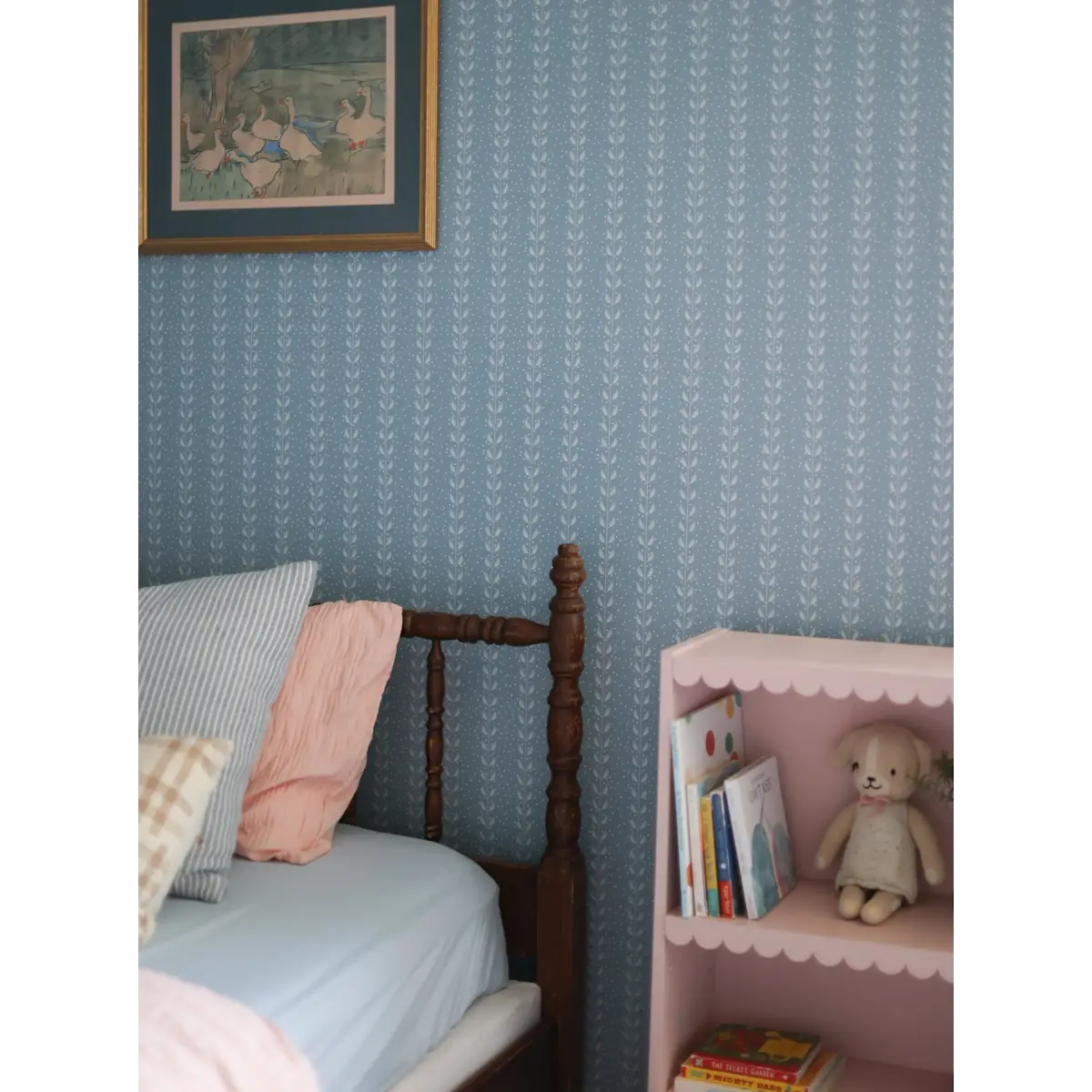 Francesca Wallpaper - Leafy Dot Stripe - by House of Haricot - Loomwell Home Goods
