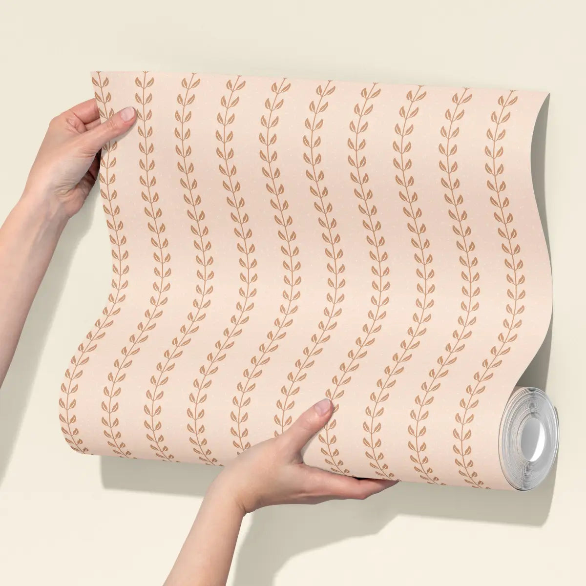Francesca Wallpaper - Leafy Dot Stripe - by House of Haricot - Loomwell Home Goods