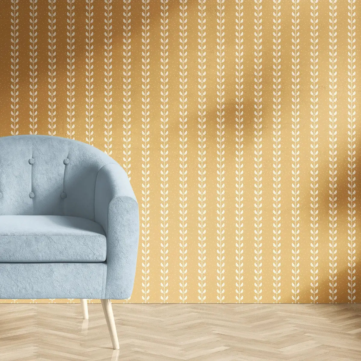 Francesca Wallpaper - Leafy Dot Stripe - by House of Haricot - Loomwell Home Goods