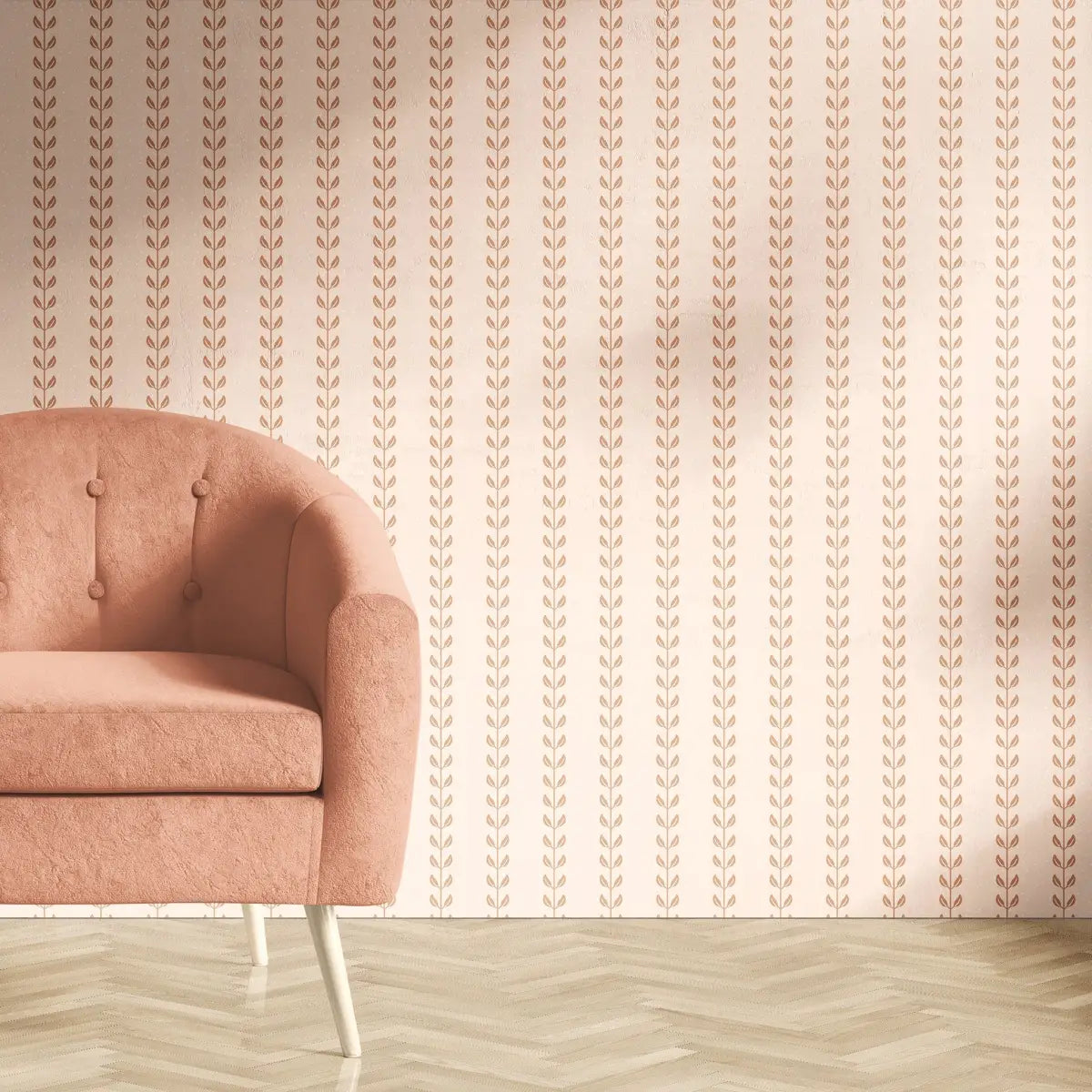 Francesca Wallpaper - Leafy Dot Stripe - by House of Haricot - Loomwell Home Goods