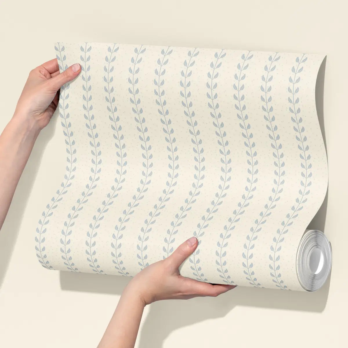 Francesca Wallpaper - Leafy Dot Stripe - by House of Haricot - Loomwell Home Goods