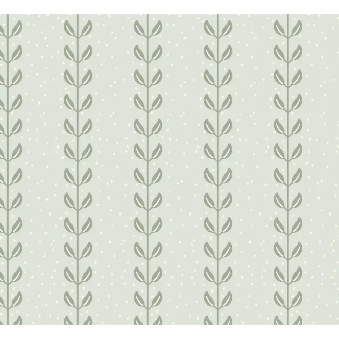 Francesca Wallpaper - Leafy Dot Stripe - by House of Haricot - Sample 1 foot by 1 foot / Light Green - Loomwell Home
